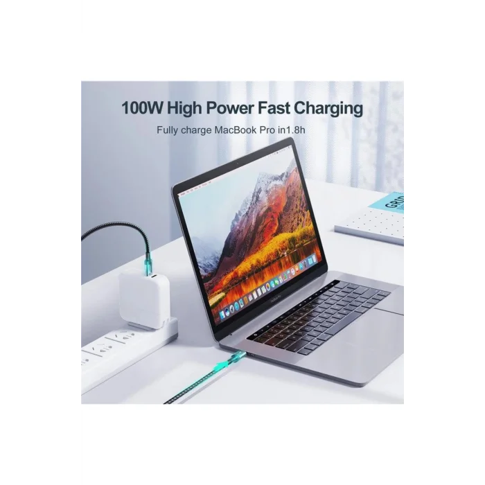 Joyroom 100W Type-Cden Type-C Örgü Şarj Ve Data Kablosu 3 Metre