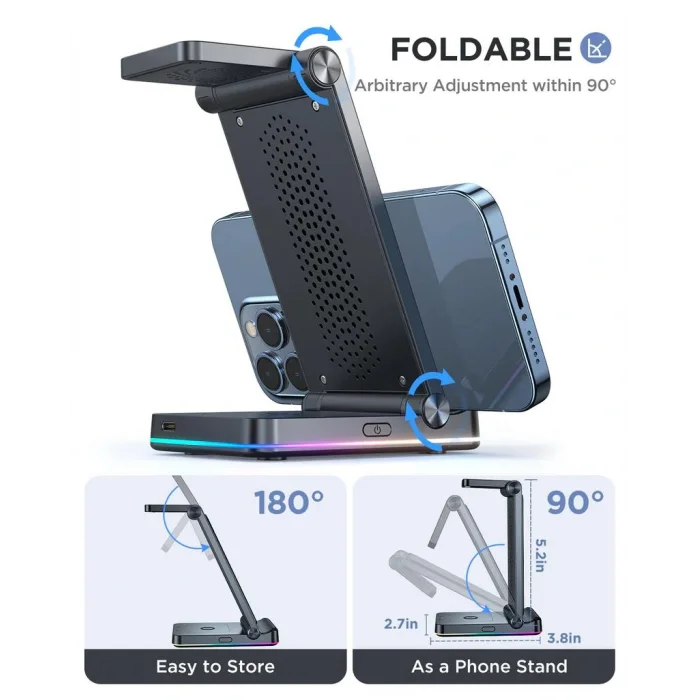 Joyroom 3 ü 1 Arada Katlanabilir Kablosuz Manyetik Şarj İstasyonu