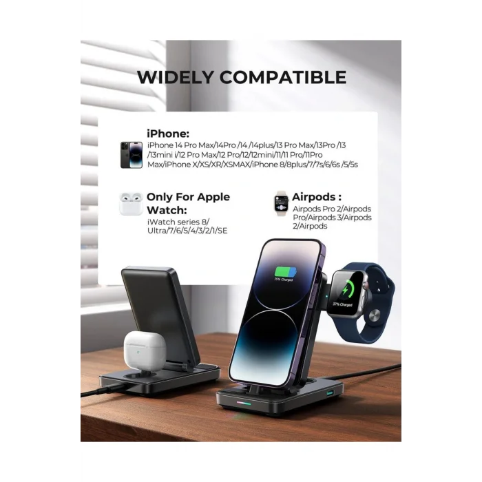 Joyroom 4 in 1 Katlanabilir Şarj İstasyonu Lightning