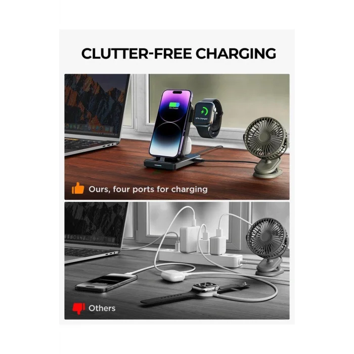 Joyroom 4 in 1 Katlanabilir Şarj İstasyonu Lightning