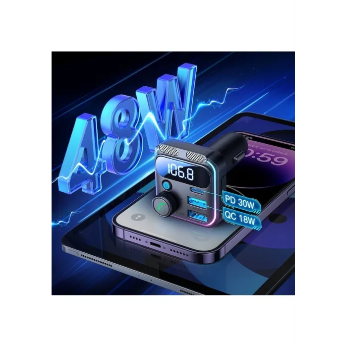 Joyroom 48W Çoklu Araç şarj Wireless FM Transmitter