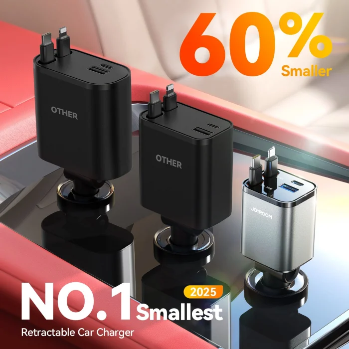 Joyroom 50W 4 Port pd+Usb+Çekmeli Araç Şarj