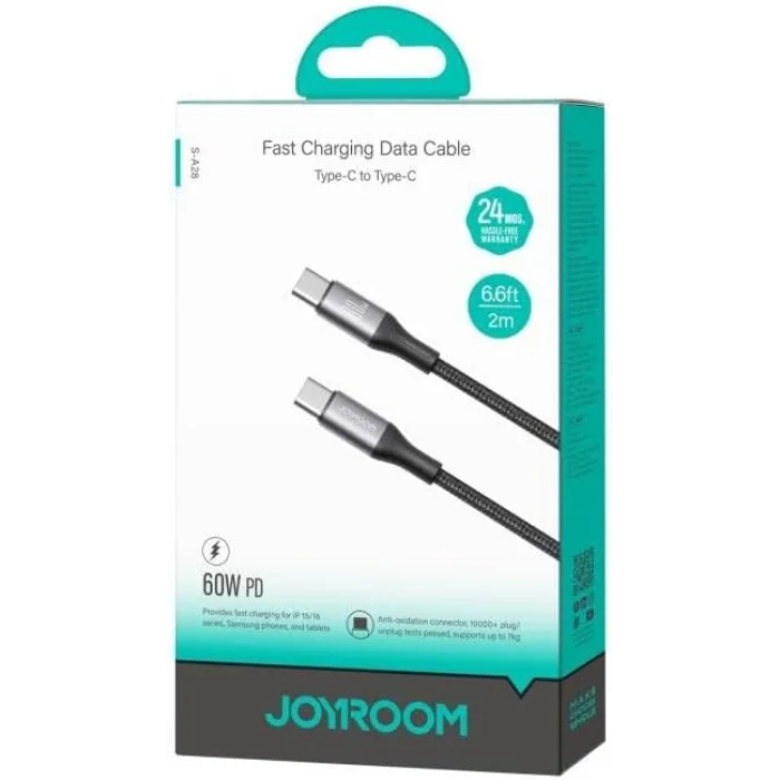 Joyroom 60W Fast Charging Data Kablo (C to C) 2 Metre