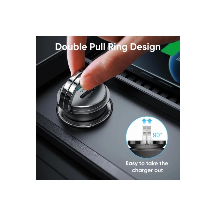 Joyroom C-A35 45W Hızlı Araç Şarjı USB-C PD 3.0 Quick Charge 3.0