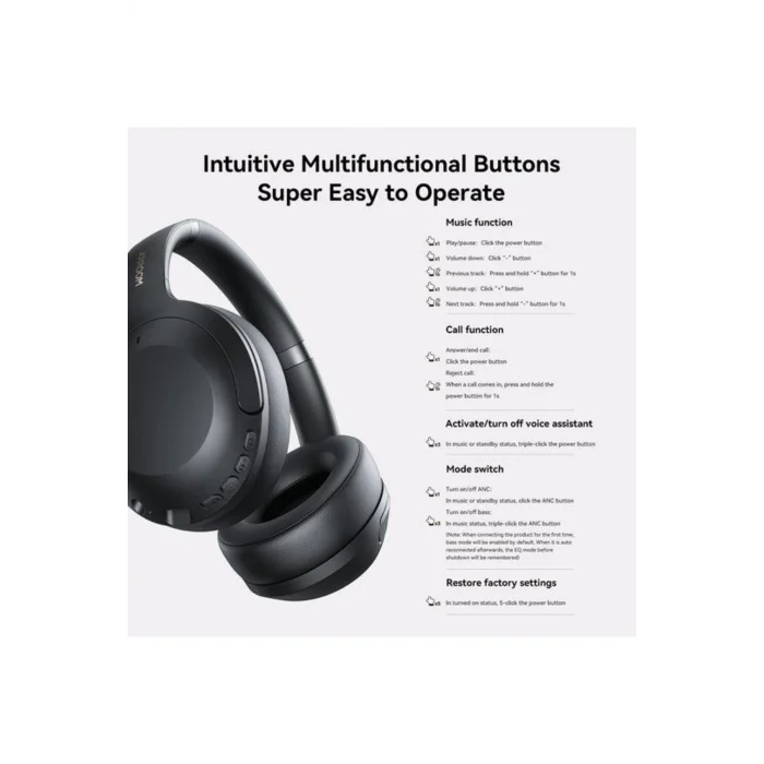 Joyroom JH2 Hybrid ANC Wireless Kafaüstü Kulaklık