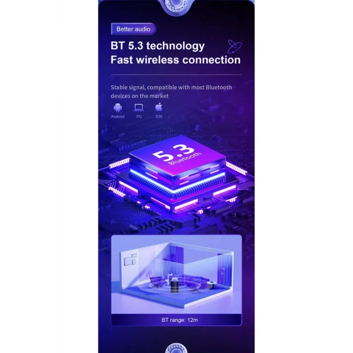 Joyroom JR-MS01 Maya Seri RGB Maya Serisi RGB Kablosuz Hoparlör-Siyah