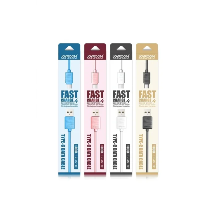 Joyroom JR-S118 Type-C USB Hızlı Şarj ve Data Kablosu 1m Pembe