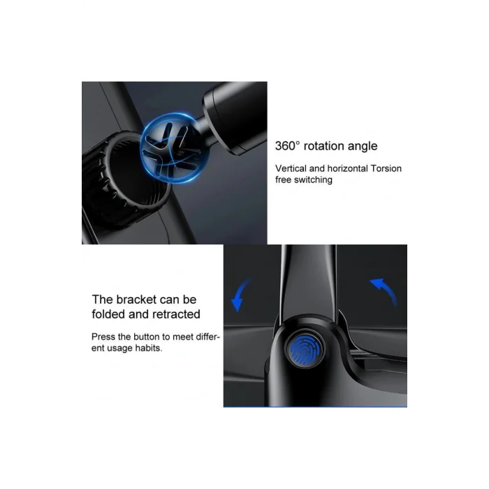 Joyroom JR-ZS219 Kablosuz Şarj 15W Vantuzlu Cep Telefonu Tutucu Siyah