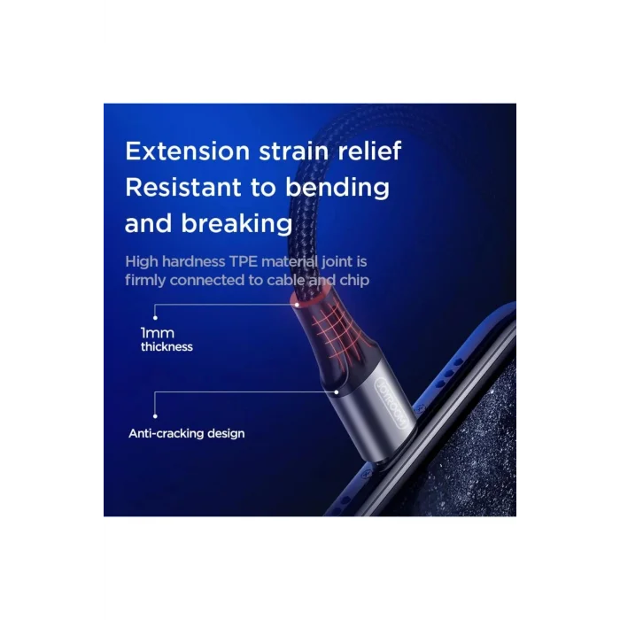 Joyroom S-1030N1 USB to Lighting Metal Kopmaz Hızlı Şarj Kablosu 3A