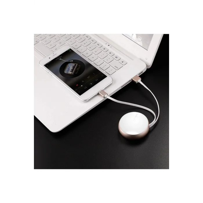 Joyroom S-M346 Uzatılabilir Type-C Hızlı Şarj ve Data Kablosu Beyaz