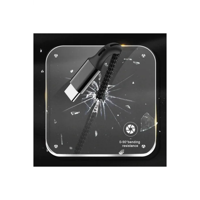 Joyroom S-M351 Naylon Örgülü Type-C Şarj ve Data Kablosu 1m Gold