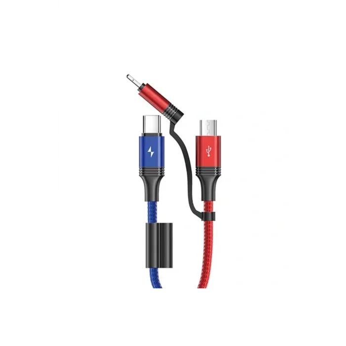 Joyroom S-M376 Type-c Mikro İphone Örgülü Çoklu USB Kablosu