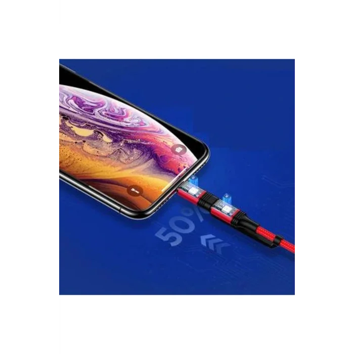 Joyroom S-M376 Type-c Mikro İphone Örgülü Çoklu USB Kablosu