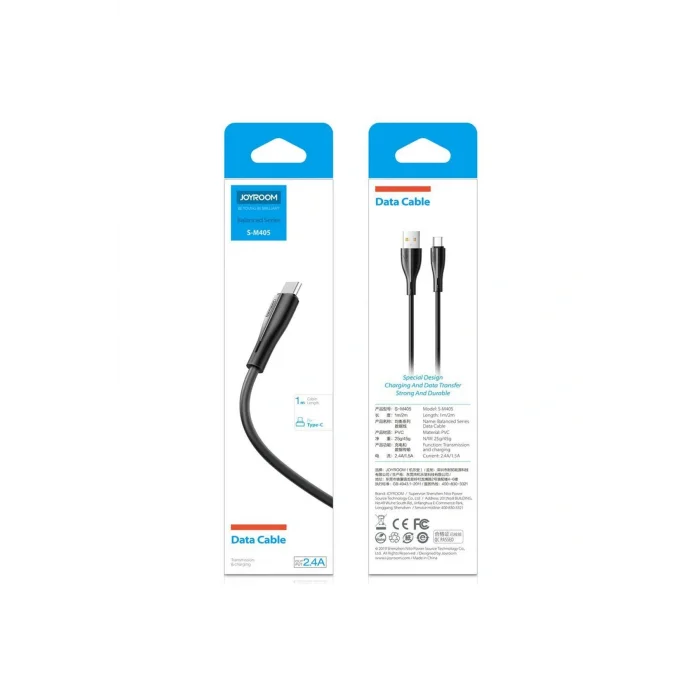 Joyroom S-M405 2.4A Type-C Şarj ve Data Kablosu PVC 1M Beyaz