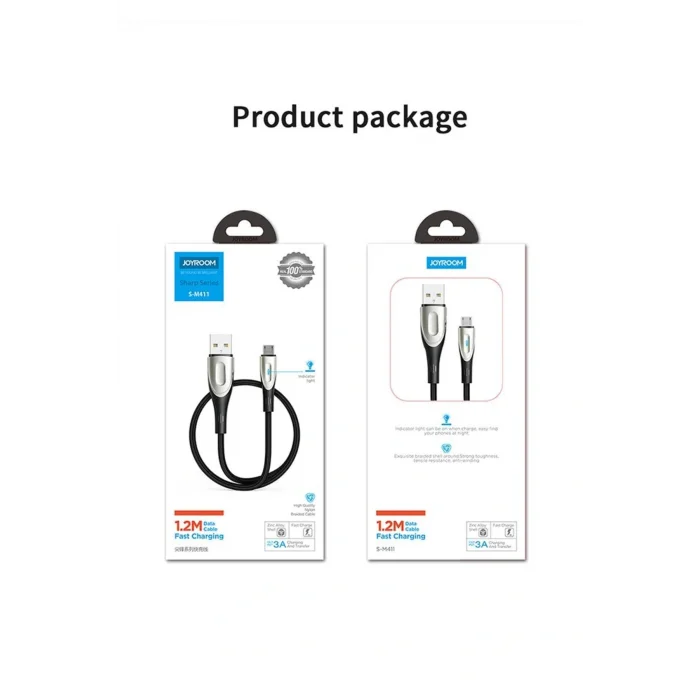 Joyroom S-M411 Sharp Serisi Mikro Şarj ve Data Kablosu 2 M Kırmızı