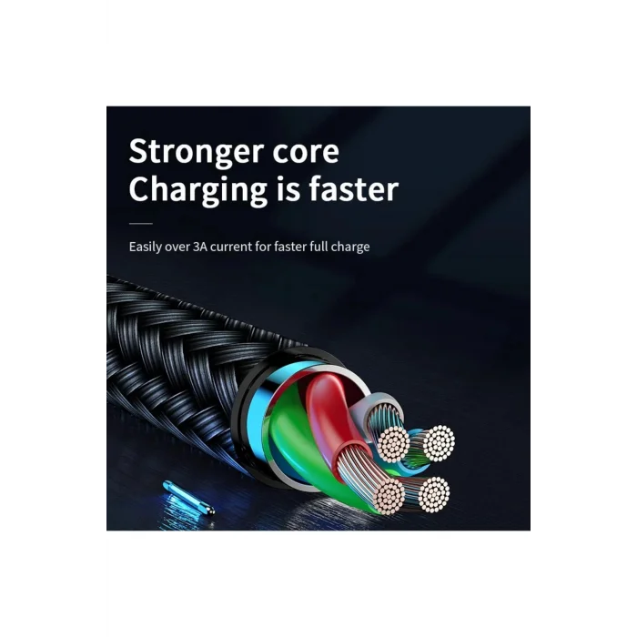 Joyroom S-M411 Sharp Serisi Mikro Şarj ve Data Kablosu 2 M Kırmızı