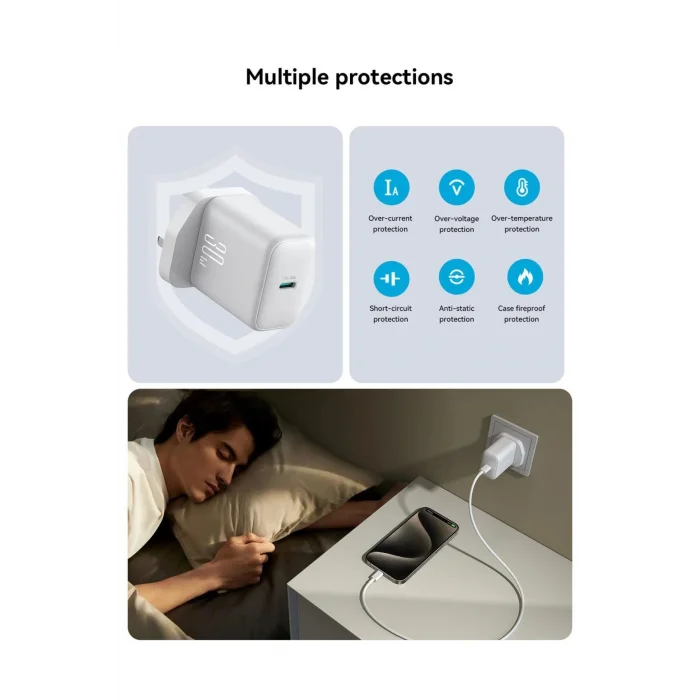 Joyroom TCF24 Akım Korumalı 30W Pd Type-C Şarj Adaptörlü Ve Type-C Şarj Kablosu