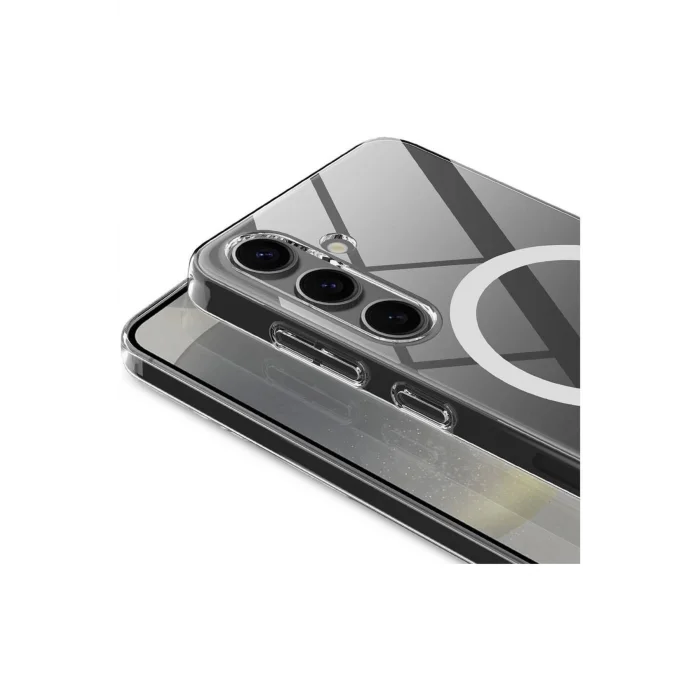 Samsung Galaxy S24 Kılıf Crystal Sert MagSafe Özellikli Şeffaf