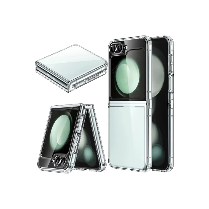 Samsung Z Flip 6 Kılıf Şeffaf Sert 2 Parçalı