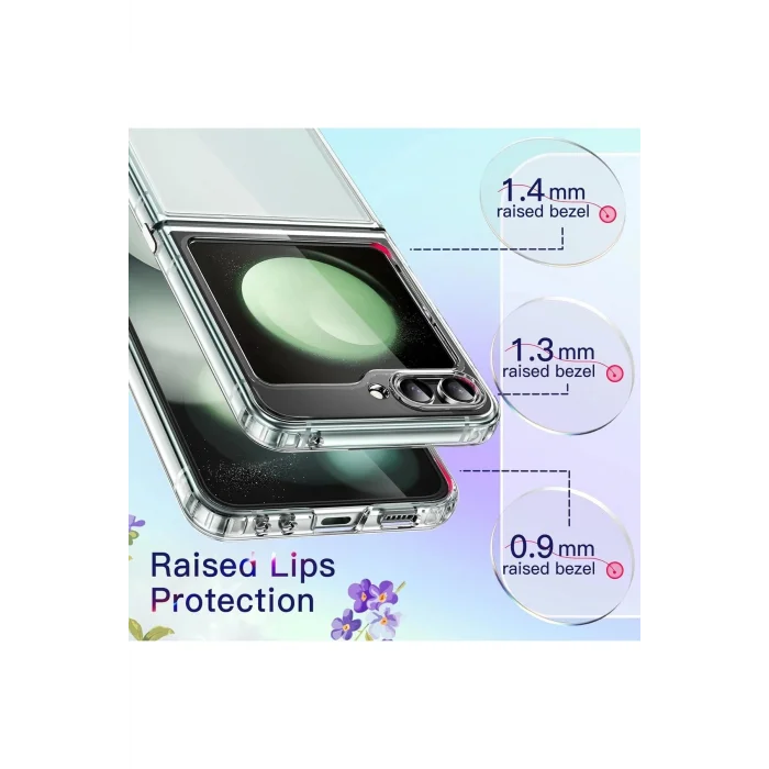 Samsung Z Flip 6 Kılıf Şeffaf Sert 2 Parçalı