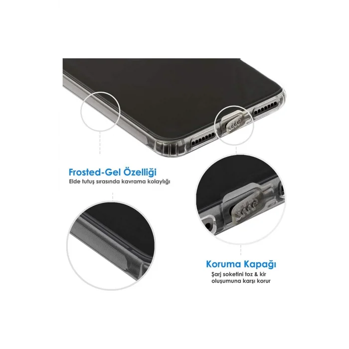 Xiaomi Redmi Note 9 Tıpalı Kamera Korumalı Şeffaf Silikon Kılıf