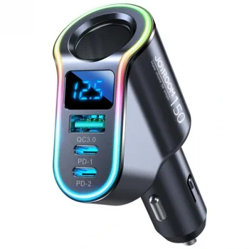 Joyroom 150W 4 Port Led Ekranlı Araç şarj