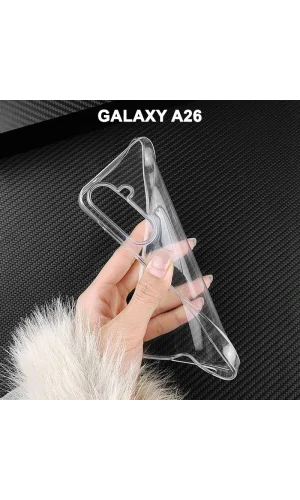 Galaxy A26 Uyumlu Kılıf Kamera Korumalı Şeffaf Esnek Renksiz Silikon Kapak