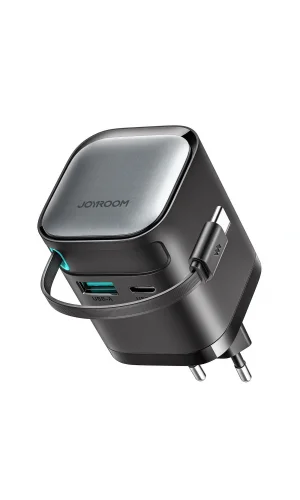 Joyroom JR-TCL02 Gan 65W Geri Çekilebilir Kablolu 2 Portlu Şarj Cihazı