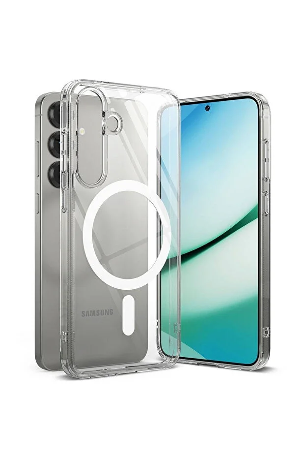 Samsung S24 FE Magsafe Sert Şeffaf Telefon Kılıfı