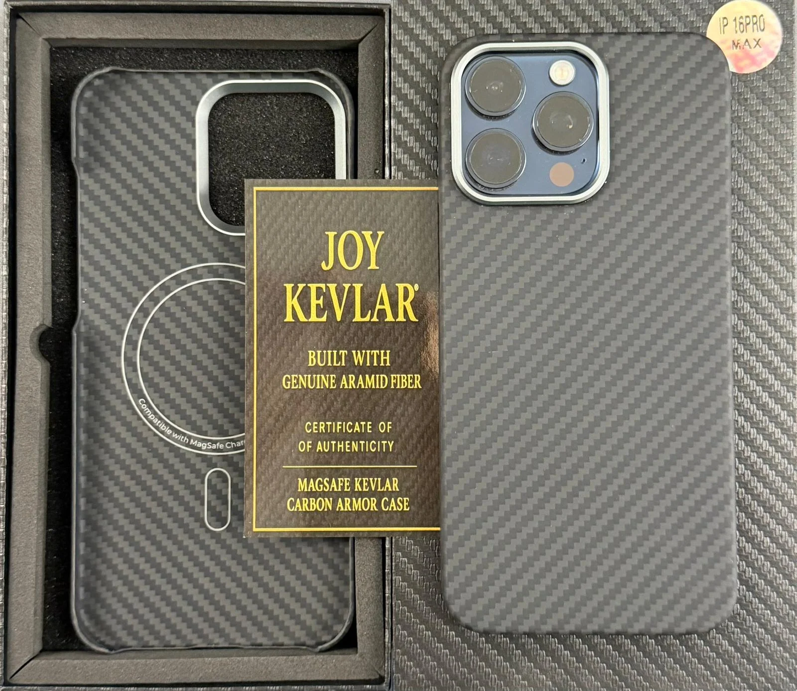 Joykevlar İphone 16 Pro Max Gerçek Kevlar Carbon Premium Telefon Kılıfı