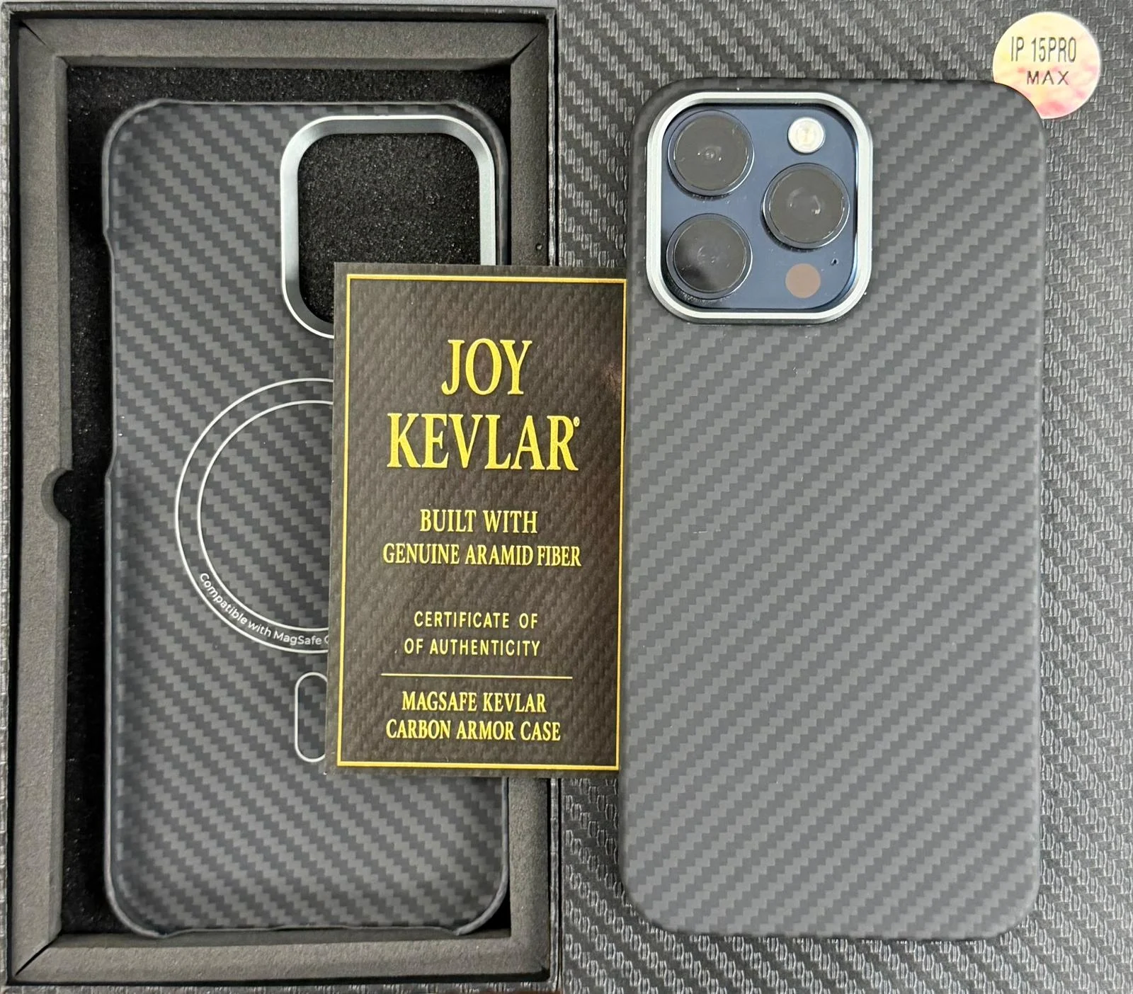 Joykevlar İphone 15 Pro Max Gerçek Kevlar Carbon Premium Telefon Kılıfı