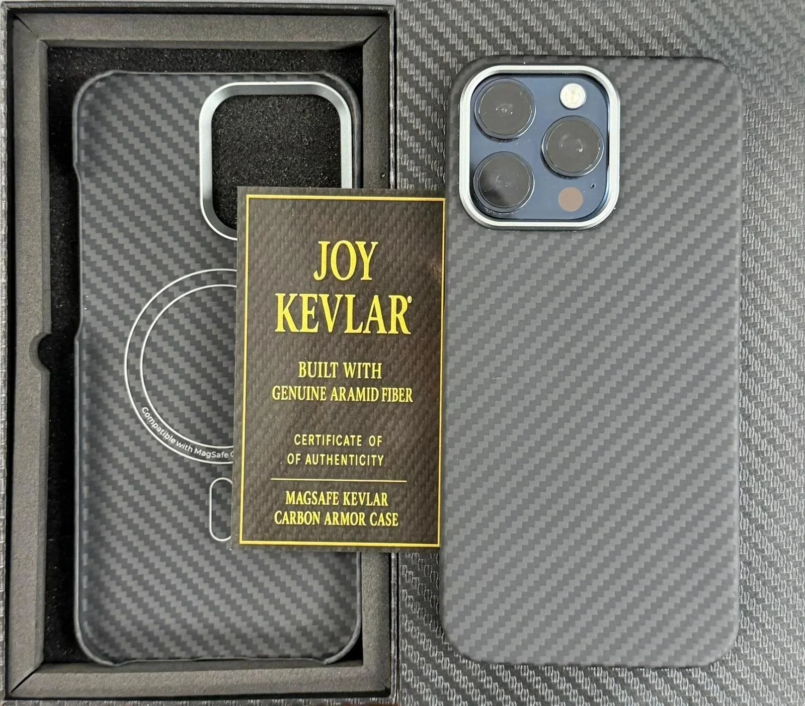 Joykevlar İphone 16 Pro Gerçek Kevlar Carbon Premium Telefon Kılıfı