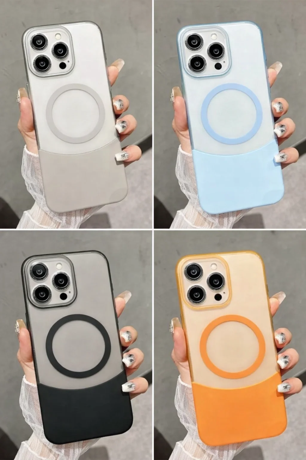 İPHONE 16 PRO MAX İLE UYUMLU 2 PARÇALI MAGSAFE ÖZELLİKLİ SOFT RENKLİ KONTRAST TELEFON KILIFI