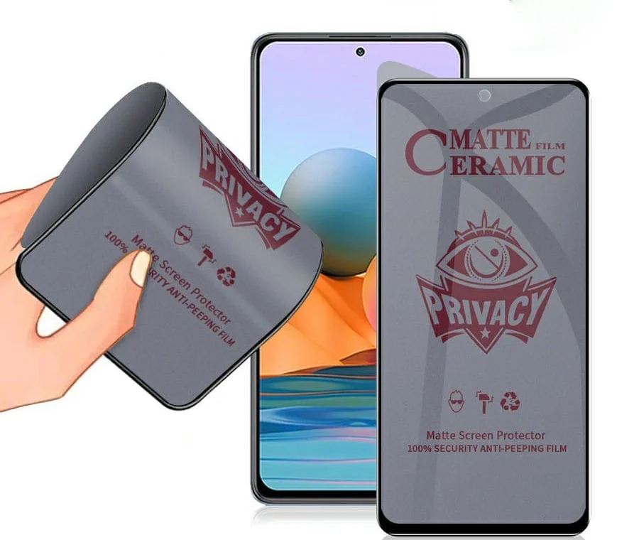 İphone 13 Pro ile Uyumlu Mat Privacy Seramik Nano Ekran Koruyucu Siyah