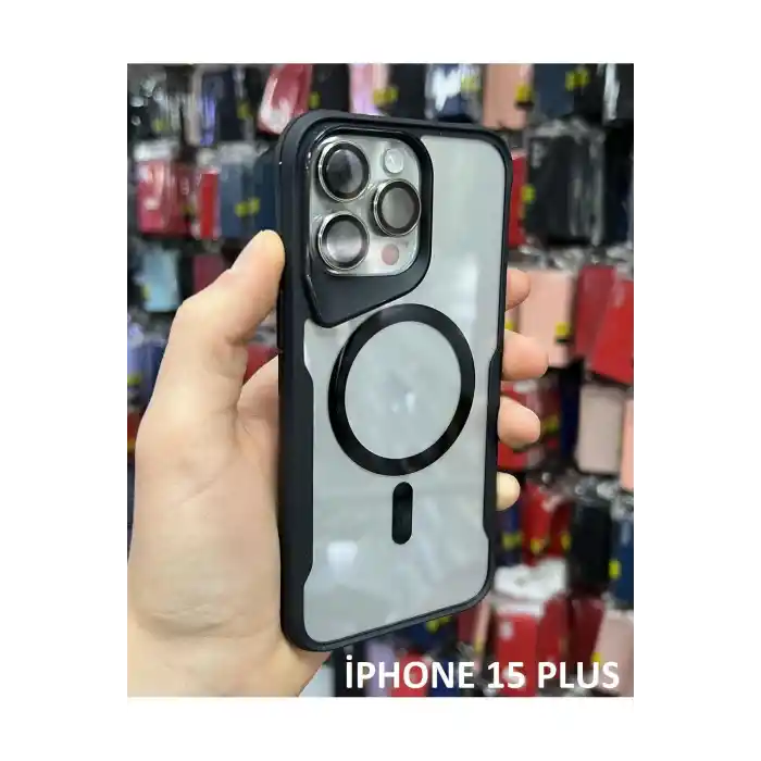 İphone 15 Plus T-Max MagSafe Uyumlu Siyah Silikon Kılıf