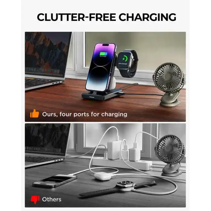 Joyroom 4 in 1 Katlanabilir Şarj İstasyonu Lightning