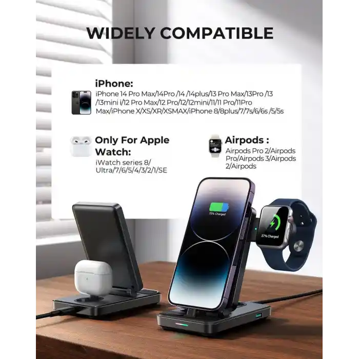 Joyroom 4 in 1 Katlanabilir Şarj İstasyonu Typ-c