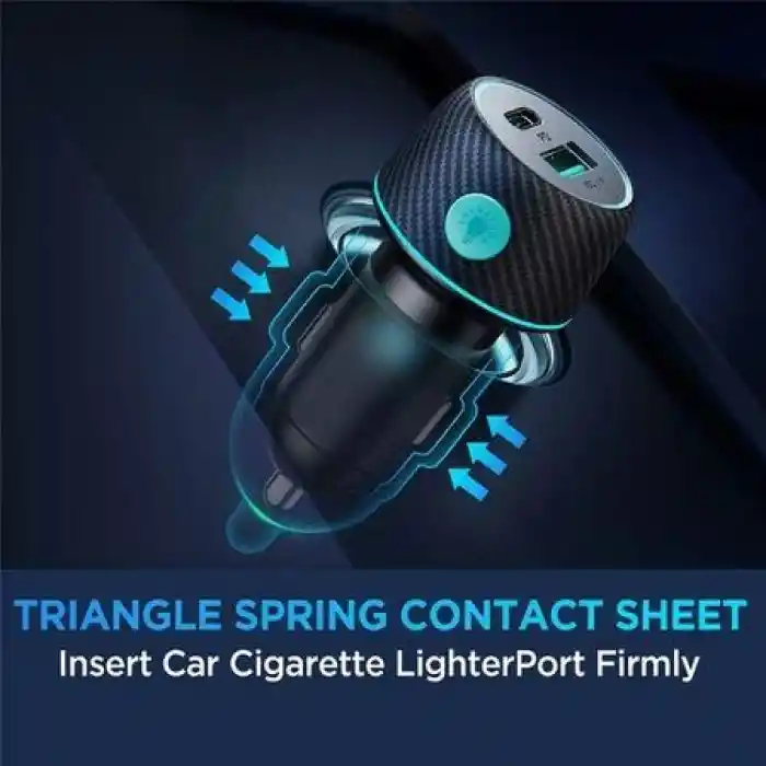 JOYROOM 60W USB/USB-C / Type-C  Araç Şarj Cihazı Siyah Çakmaklık