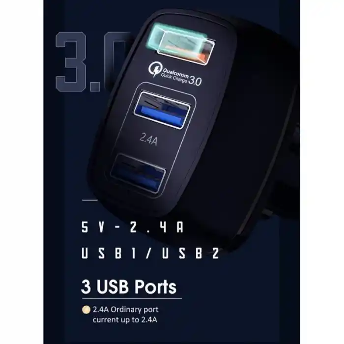 Joyroom C-M303 QC 3.0 30W 3xUSB Araç Şarj Cihazı