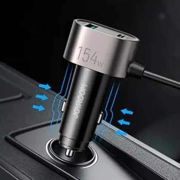Joyroom JR-CL06 Üç Soketli 5in1 154W Araç Şarj Adaptörü PD+QC3.0+USB*4