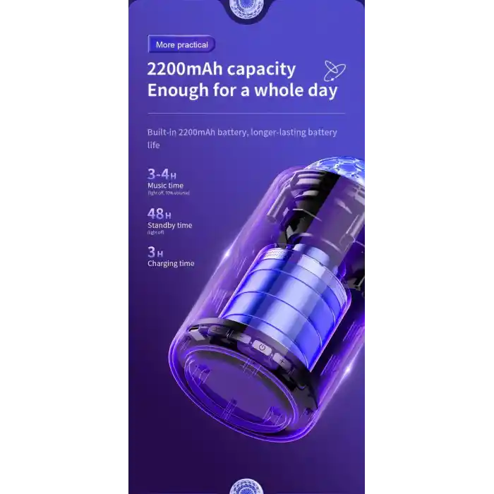 Joyroom JR-MS01 Maya Seri RGB  Maya Serisi RGB Kablosuz Hoparlör-Siyah