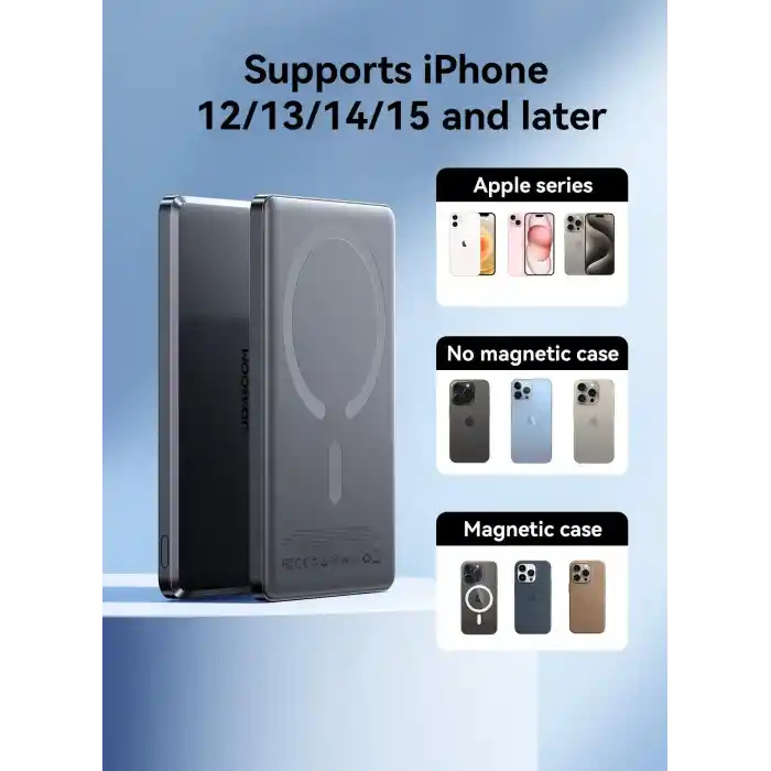 Joyroom JR-PBM08 5.000 mAh 20W Hızlı Şarj Ultra Slim Metal MagSafe PowerBank