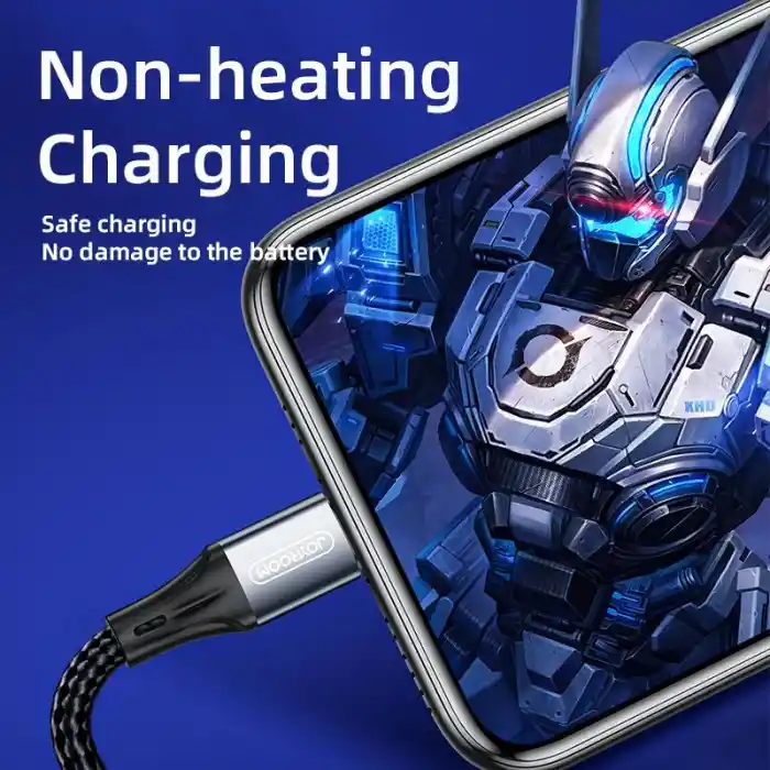 Joyroom S-1230N6 iPhone Lightning Hızlı Şarj ve Data Kablosu Örgü 3A 1.2M Siyah