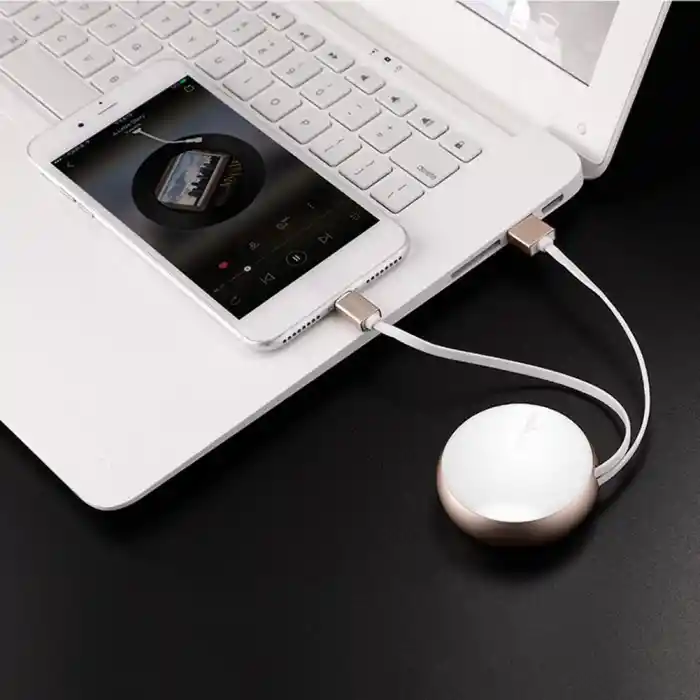 Joyroom S-M346 Uzatılabilir Mikro Hızlı Şarj ve Data Kablosu Beyaz