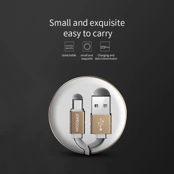 Joyroom S-M346 Uzatılabilir Mikro Hızlı Şarj ve Data Kablosu Beyaz