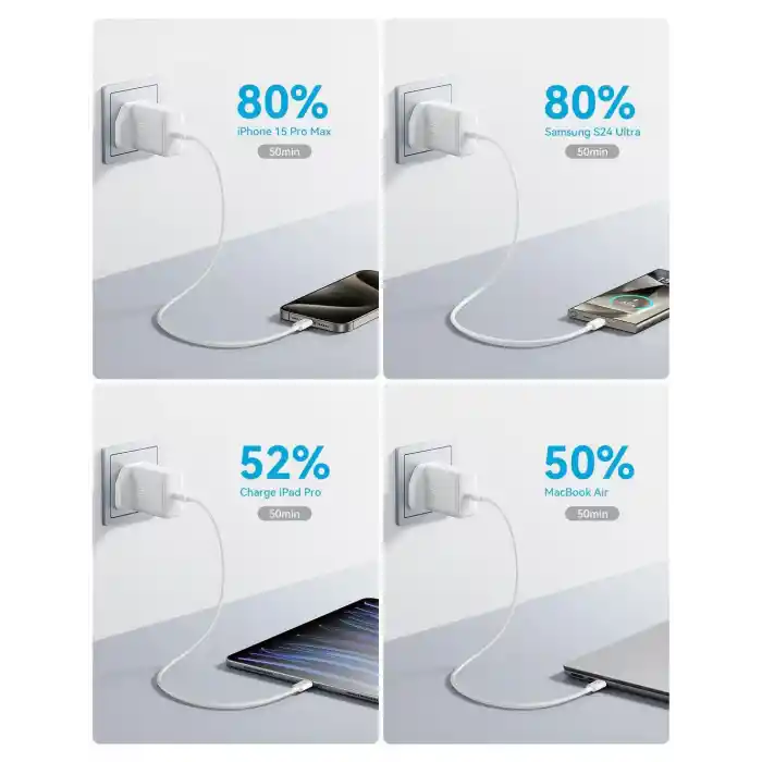 Joyroom TCF24 Akım Korumalı 30W Pd Type-C Şarj Adaptörlü Ve Type-C Şarj Kablosu