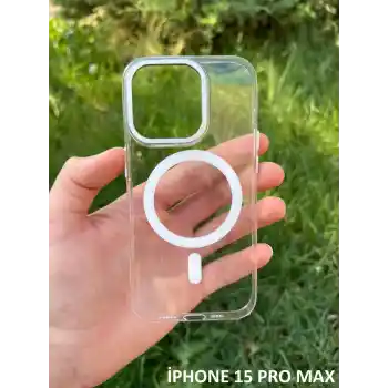 İphone 15 Pro Max Hybrid Magsafe Animasyonlu Sararmaz Kılıf