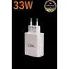 33w Turbo Şarj Özellikli USB + PD Şarj Aleti