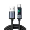 Joyroom 66W USBden Type-C Dijital Ekranlı Şarj Göstergeli Şarj Kablosu 1.2MT