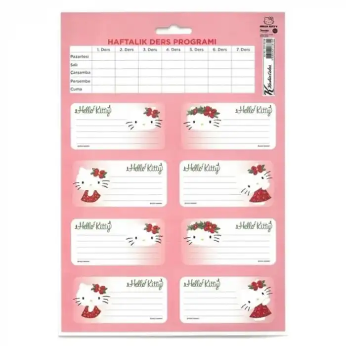 Hello Kitty Etiket Ders Programlı 3 Lü 220130-08